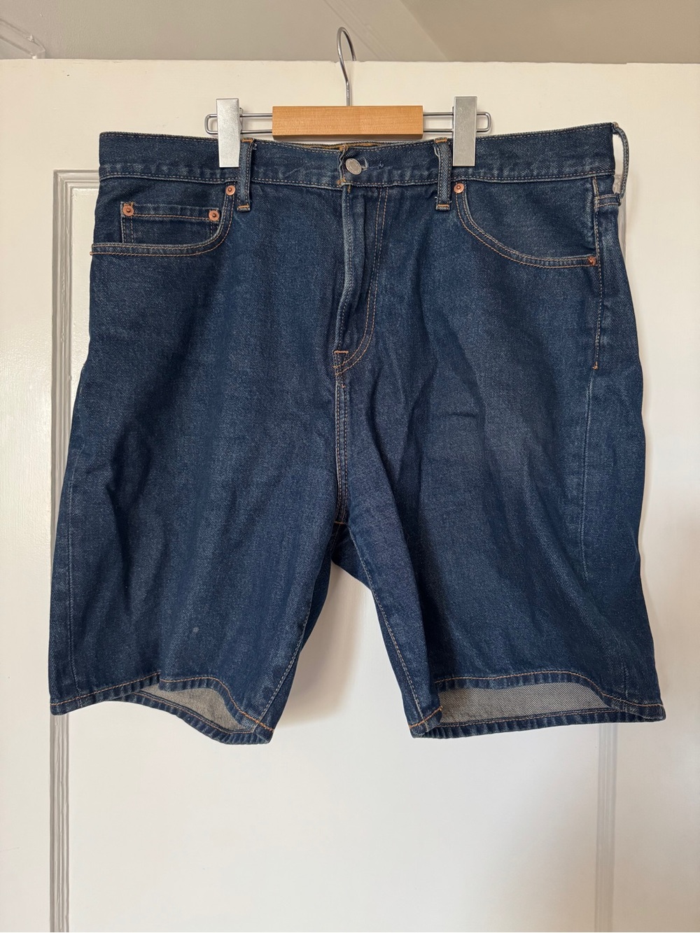 Abercrombie & Fitch Men's Dark Blue Denim Jean Shorts